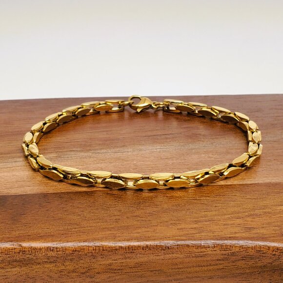 14K Gold Womens Chain Link Style Bracelet New 7